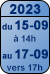 Du 15 au 17 septembre 2023